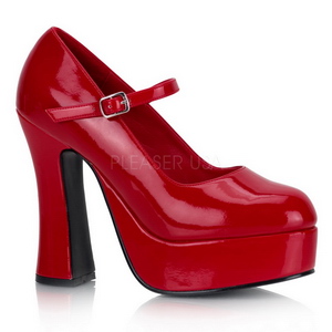 Rojo Charol 13 cm DOLLY-50 Zapatos de Salón para Hombres