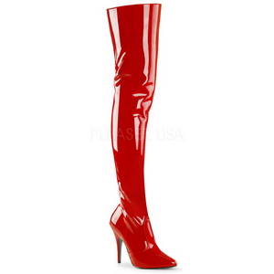Rojo Charol 13 cm SEDUCE-3010 Largas botas altas con tacón