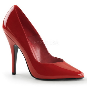 Rojo Charol 13 cm SEDUCE-420V zapatos de salón puntiagudos