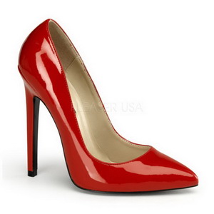 Rojo Charol 13 cm SEXY-20 zapatos tacón de aguja puntiagudos