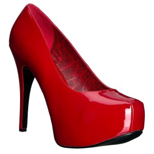 Rojo Charol 14,5 cm Burlesque TEEZE-06W zapatos de salón pies anchos hombre