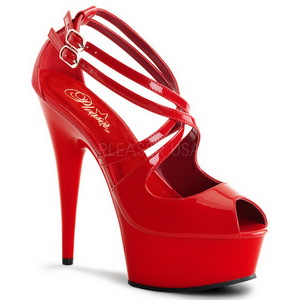 Rojo Charol 15 cm Pleaser DELIGHT-612 Plataforma Zapatos de Salón