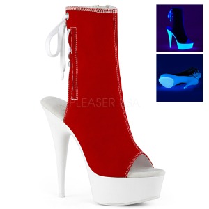 Rojo Neon 15 cm DELIGHT-1018SK Zapatos de lona con tacón