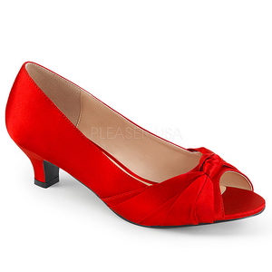 Rojo Satinado 5 cm FAB-422 zapatos de salón tallas grandes