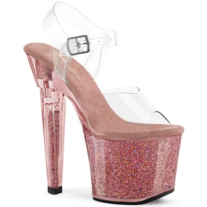 Rosa 20 cm LOVESICK-708SG brillo plataforma sandalias de tac�n alto
