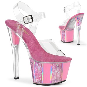 Rosa transparente 18 cm SKY-308OF Zapatos de striptease