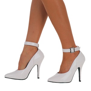 Tacones blancos 13 cm SEDUCE-431 Zapato de salón correa de tobillo