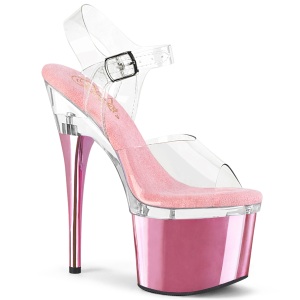 Transparente 18 cm ESTEEM-708 plataforma sandalias de tacón pole dance rosa