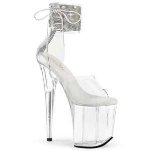Transparente 20 cm FLAMINGO-824RS tacones altos con correa al tobillo