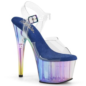 Transparentes 18 cm ADORE-708HT azules plataforma sandalias tac�n alto