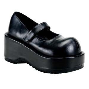 Vegano 8,5 cm DEMONIA DOLLIE-01 zapatos de salón mary jane negros