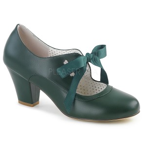 Verde 6,5 cm WIGGLE-32 retro vintage zapatos de salón maryjane tacón ancho