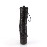 1040SPF - 18 cm botines de tacón altos pleaser patrón de serpiente negro