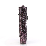 1040SPF - 18 cm botines de tacón altos pleaser patrón de serpiente rosa