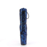 1040SPF - 20 cm botines de tacón altos pleaser patrón de serpiente azules