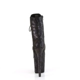1040SPF - 20 cm botines de tacón altos pleaser patrón de serpiente negro