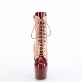 ADORE-1020DC - 18 cm plataforma botines tacones altos charol burgundy