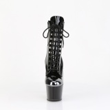 ADORE-1020ESC - 18 cm punta de acero botines tacones altos charol