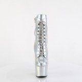 ADORE-1020HG - 18 cm botines de tacón altos pleaser holograma plata