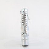 ADORE-1020HG-C - 18 cm botines de tacón altos pleaser holograma plata