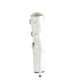 ADORE-1043 - 18 cm plataforma botines tacones altos charol blanco