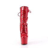 ADORE-1043 - 18 cm plataforma botines tacones altos charol rojo