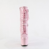ADORE-1043 - 18 cm plataforma botines tacones altos charol rosa