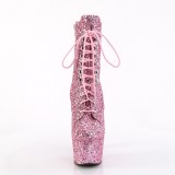 ADORE-GWR 18 cm botines de tacón altos pleaser brillo rosa