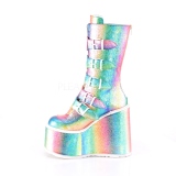 Arco iris Glitter 14 cm SWING-230 botas cyberpunk plataforma