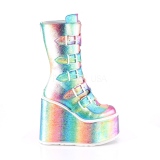 Arco iris Glitter 14 cm SWING-230 botas cyberpunk plataforma