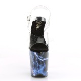 Azul 20 cm FLAMINGO-808STORM Holograma plataforma sandalias de tacón alto