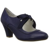 Azul 6,5 cm WIGGLE-32 retro vintage zapatos de salón maryjane tacón ancho