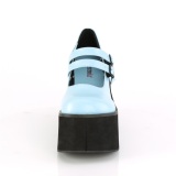 Azul Vegano 11,5 cm DemoniaCult KERA-08 zapatos de salón mary jane plataforma