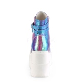 Azul purpurina 11,5 cm SHAKER-52 lolita botines cuña alta plataforma