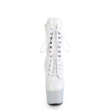 BEJ-1020-7 - 18 cm botines de tacón altos pleaser strass blanco