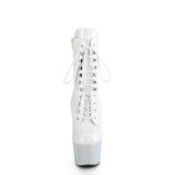 BEJ-1020-7 - 18 cm botines de tac�n altos pleaser strass blanco