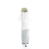 BEJ-1020-7 - 18 cm botines de tac�n altos pleaser strass blanco