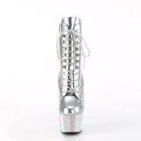 BEJ-1020-7 - 18 cm botines de tacón altos pleaser strass plata