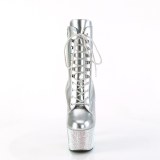 BEJ-1020-7 - 18 cm botines de tac�n altos pleaser strass plata