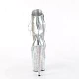 BEJ-1020-7 - 18 cm botines de tac�n altos pleaser strass plata