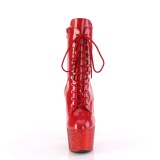 BEJ-1020-7 - 18 cm botines de tacón altos pleaser strass rojo