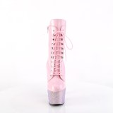 BEJ-1020-7 - 18 cm botines de tac�n altos pleaser strass rosa