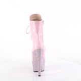 BEJ-1020-7 - 18 cm botines de tac�n altos pleaser strass rosa