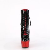 BEJ-1020FH-7 - 18 cm botines de tacn altos pleaser strass negro rojo