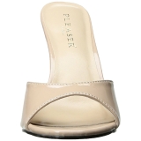Beige Charol 10 cm CLASSIQUE-01 zapatos de pantuflas tacón alto tallas grandes