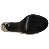 Beige Charol 10 cm CLASSIQUE-01 zapatos de zuecos tallas grandes