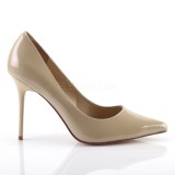 Beige Charol 10 cm CLASSIQUE-20 zapatos de stilettos tallas grandes