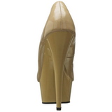 Beige Charol 15 cm Pleaser DELIGHT-685 Plataforma zapato de salón