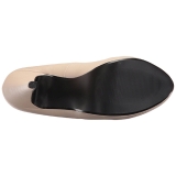 Beige Polipiel 13,5 cm CHLOE-02 zapatos de salón tallas grandes