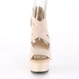 Beige banda elástica 15 cm DELIGHT-669 calzado pleaser con tacón de mujer